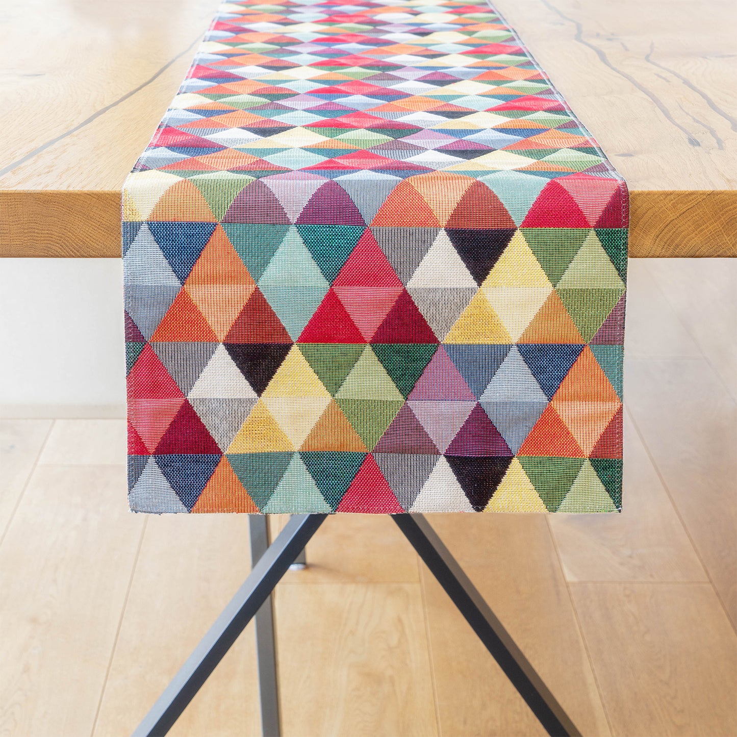1x bunter Tischläufer, 30 x 180 cm, gewebtes Muster, pflegeleichtes Tischtuch