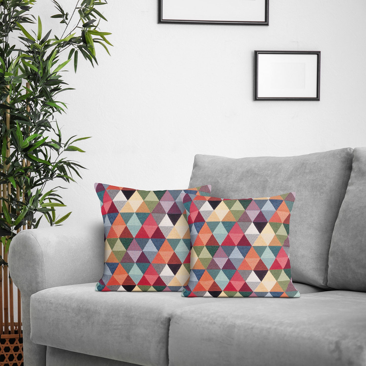 1x buntes Sofakissen, 40 x 40 cm, tolles Trendmuster inkl. Füllkissen