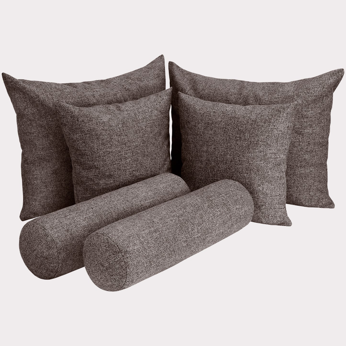 Großes 6-teiliges Boxspringbett Kissenset, Kissen und Nackenrollen inkl. Füllung