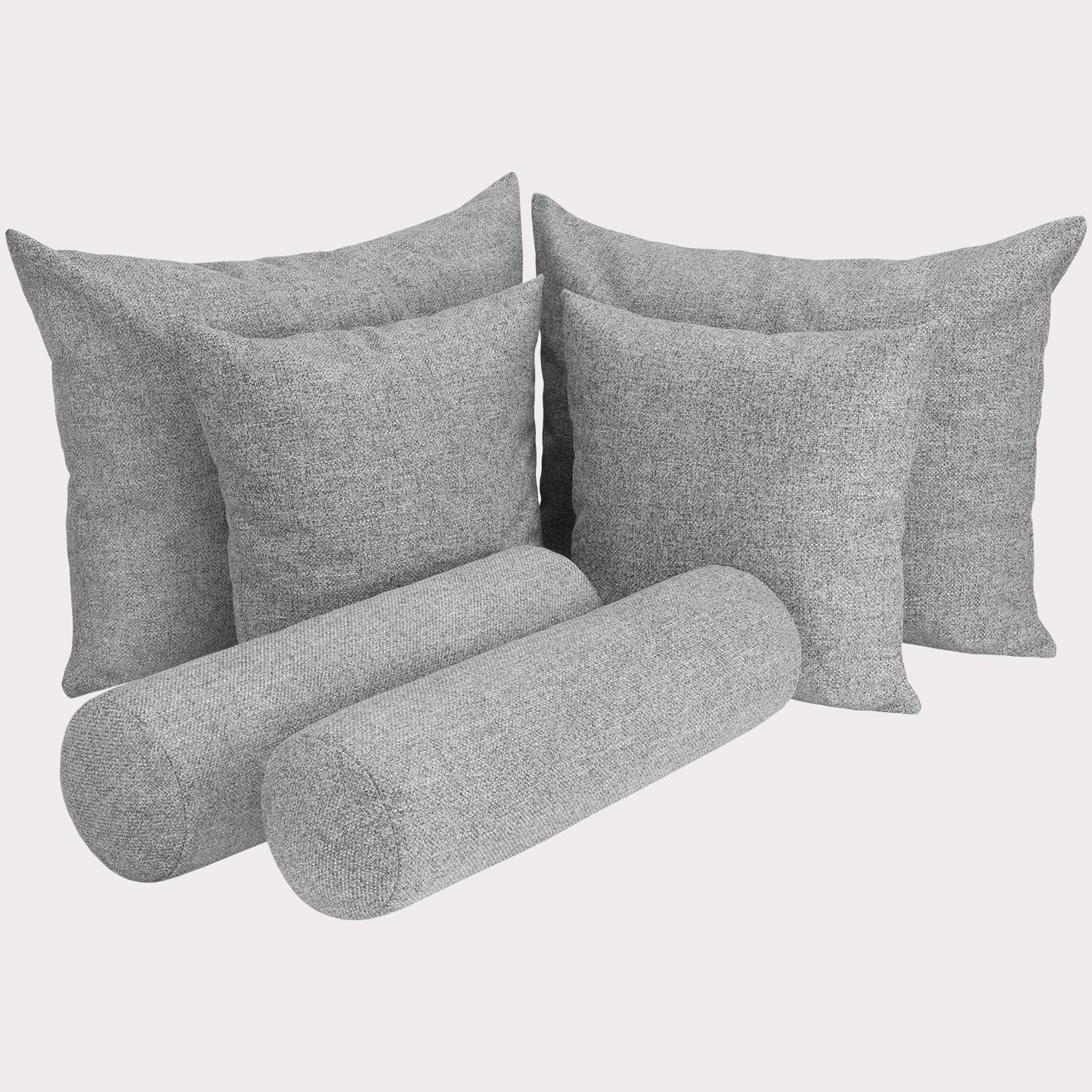Großes 6-teiliges Boxspringbett Kissenset, Kissen und Nackenrollen inkl. Füllung