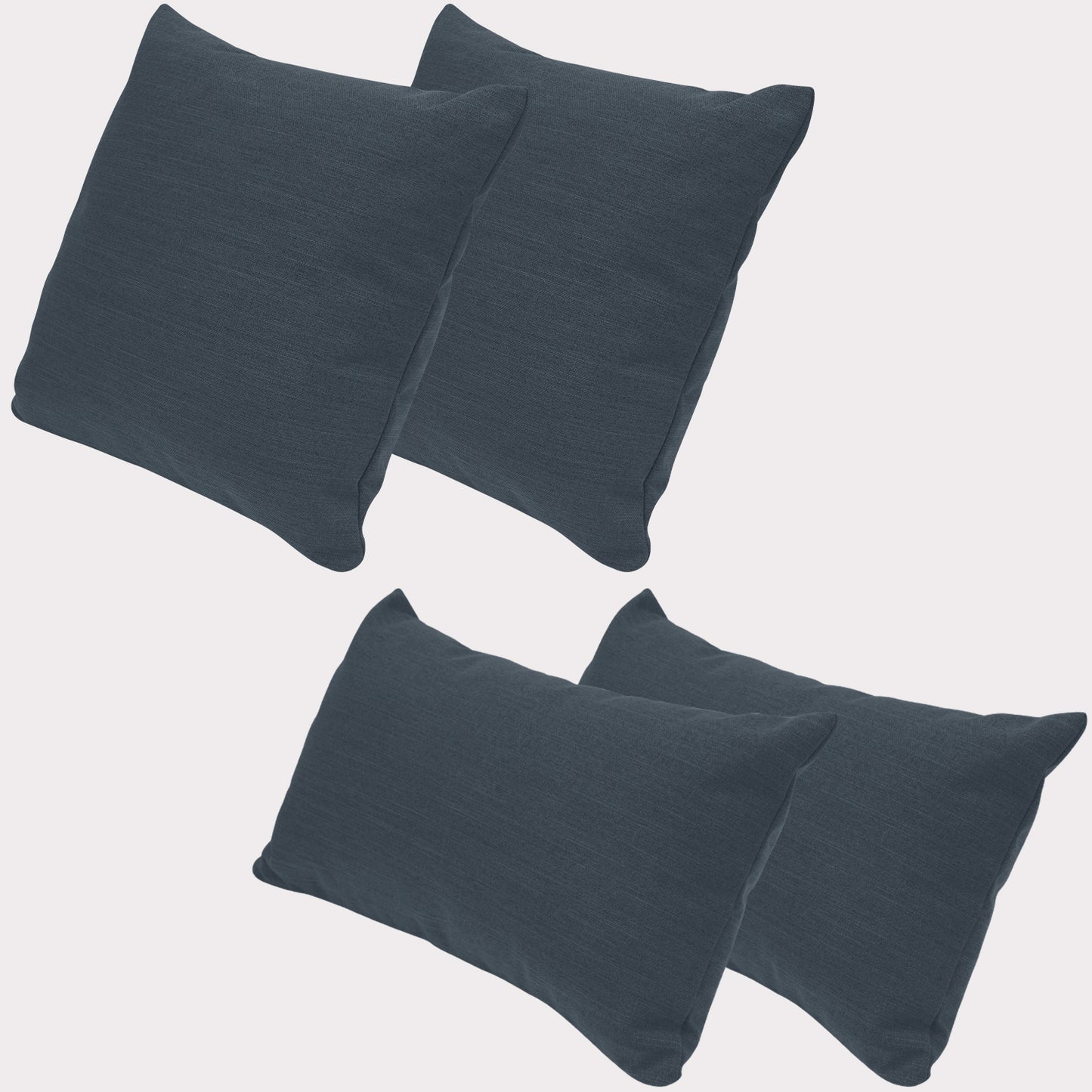 4er Set Sofakissen, 40 x 40 cm und 30 x 50 cm, Polsterstoff mit Pastelltönen inkl. Füllkissen (Anthrazit)