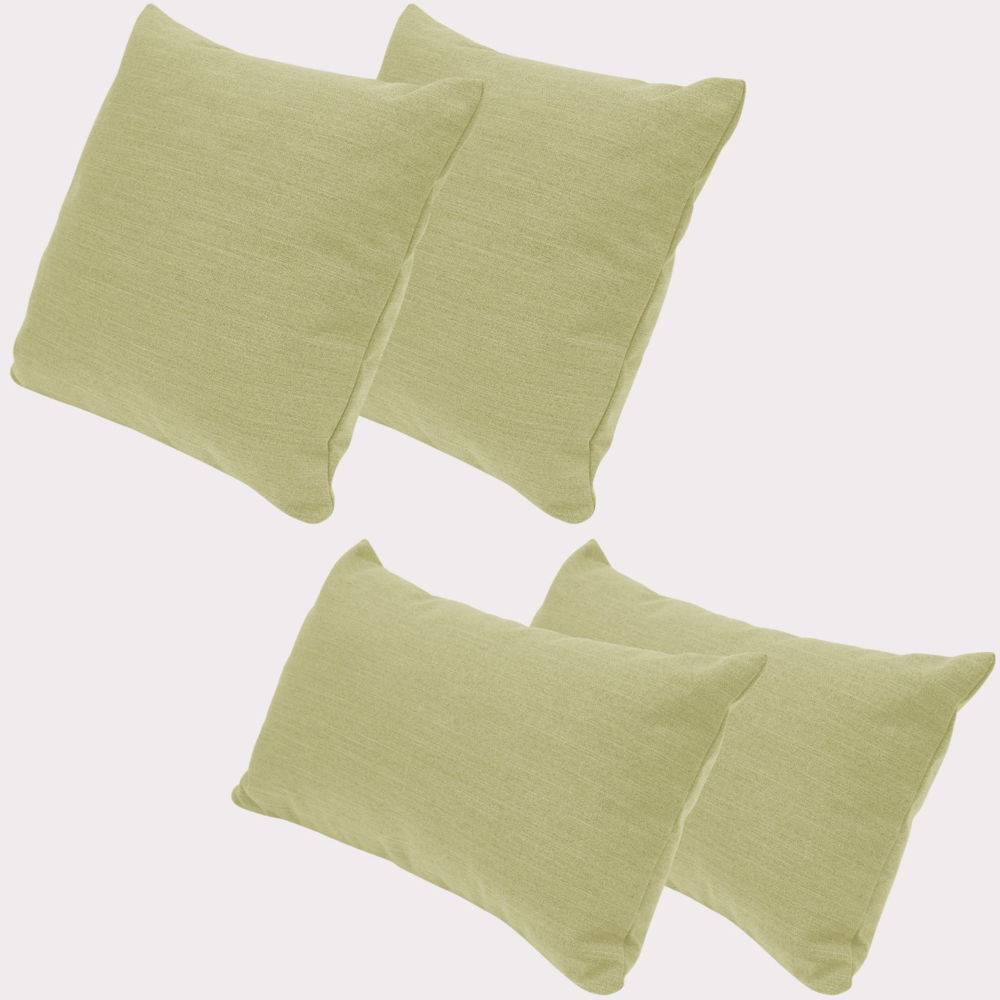 4er Set Sofakissen, 40 x 40 cm und 30 x 50 cm, Polsterstoff mit Pastelltönen inkl. Füllkissen (Gelb)
