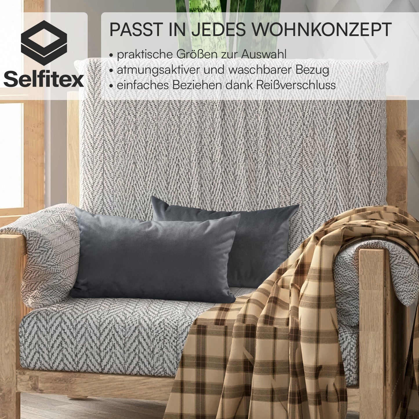 1x Edles Samtkissen, 30 x 50 cm, weicher Velourbezug inkl. Füllkissen