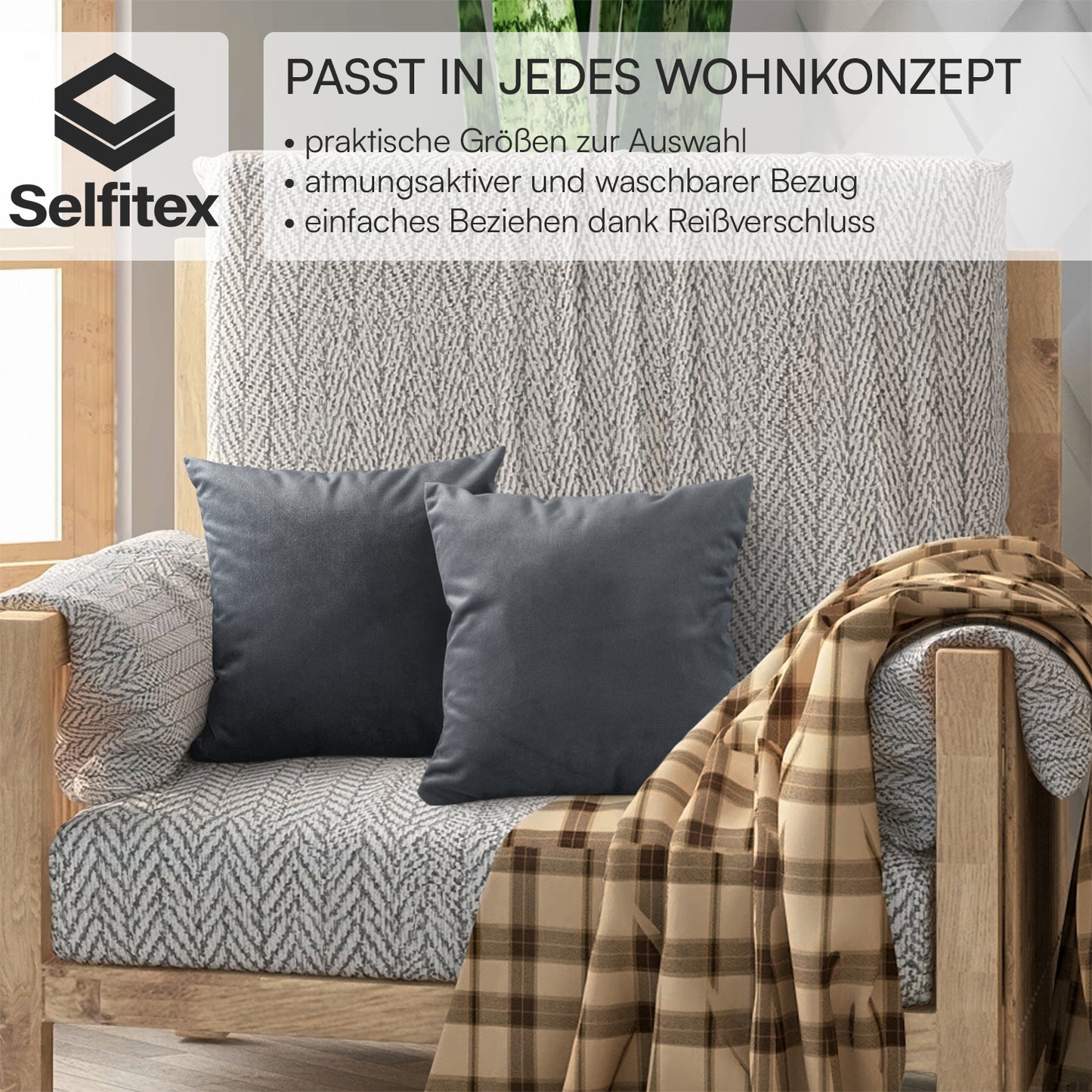 1x Edles Samtkissen, 40 x 40 cm, weicher Velourbezug inkl. Füllkissen