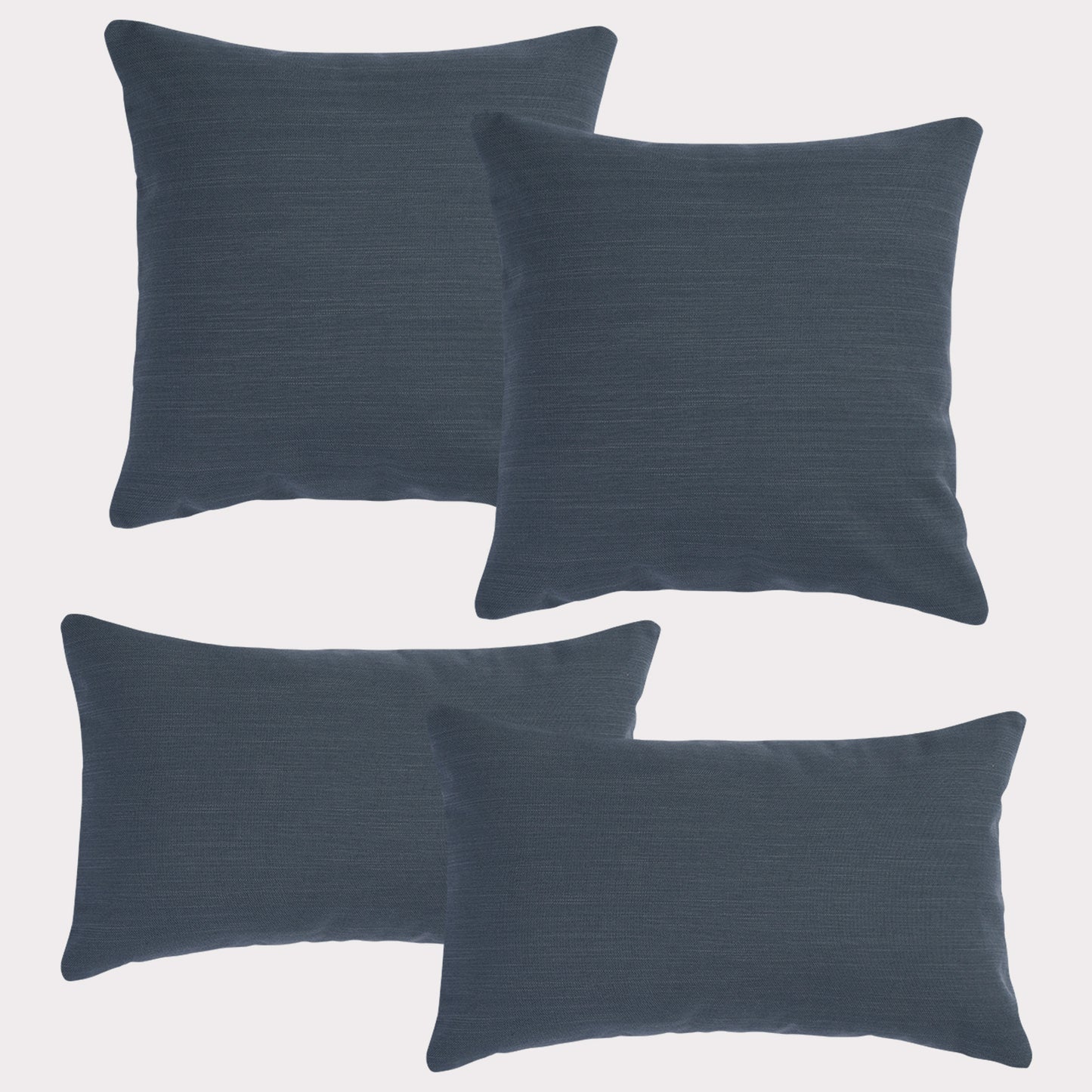 4er Set Sofakissen, 40 x 40 cm und 30 x 50 cm, Polsterstoff mit Pastelltönen inkl. Füllkissen (Anthrazit)