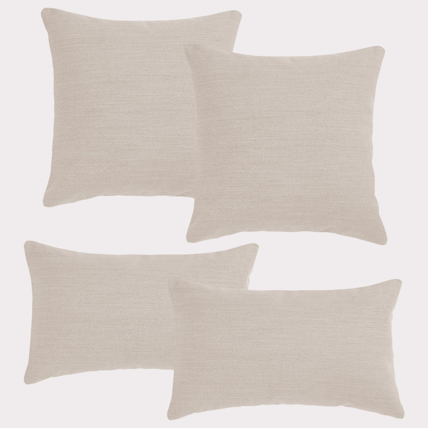 4er Set Sofakissen, 40 x 40 cm und 30 x 50 cm, Polsterstoff mit Pastelltönen inkl. Füllkissen (Beige)