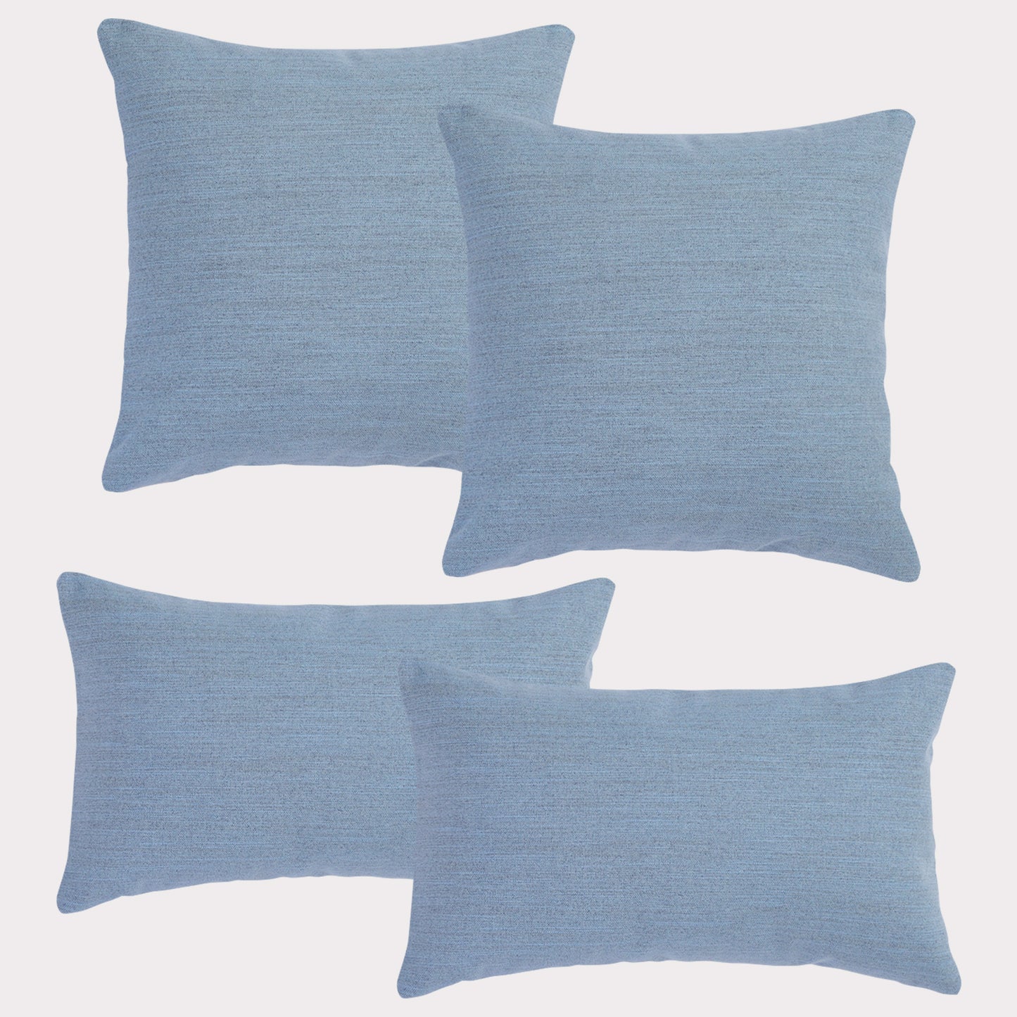 4er Set Sofakissen, 40 x 40 cm und 30 x 50 cm, Polsterstoff mit Pastelltönen inkl. Füllkissen (Blau)