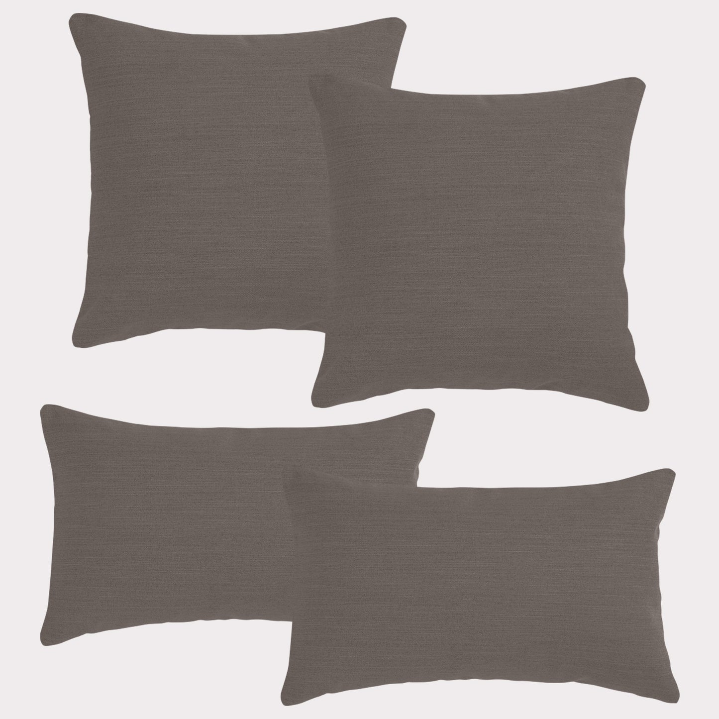 4er Set Sofakissen, 40 x 40 cm und 30 x 50 cm, Polsterstoff mit Pastelltönen inkl. Füllkissen (Braun)