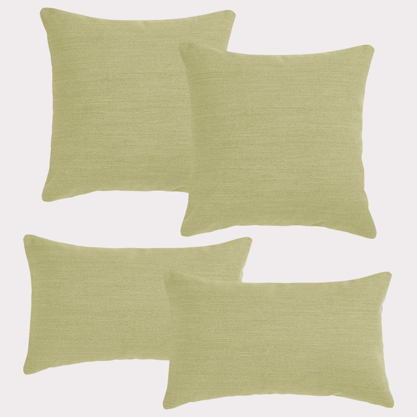 4er Set Sofakissen, 40 x 40 cm und 30 x 50 cm, Polsterstoff mit Pastelltönen inkl. Füllkissen (Gelb)
