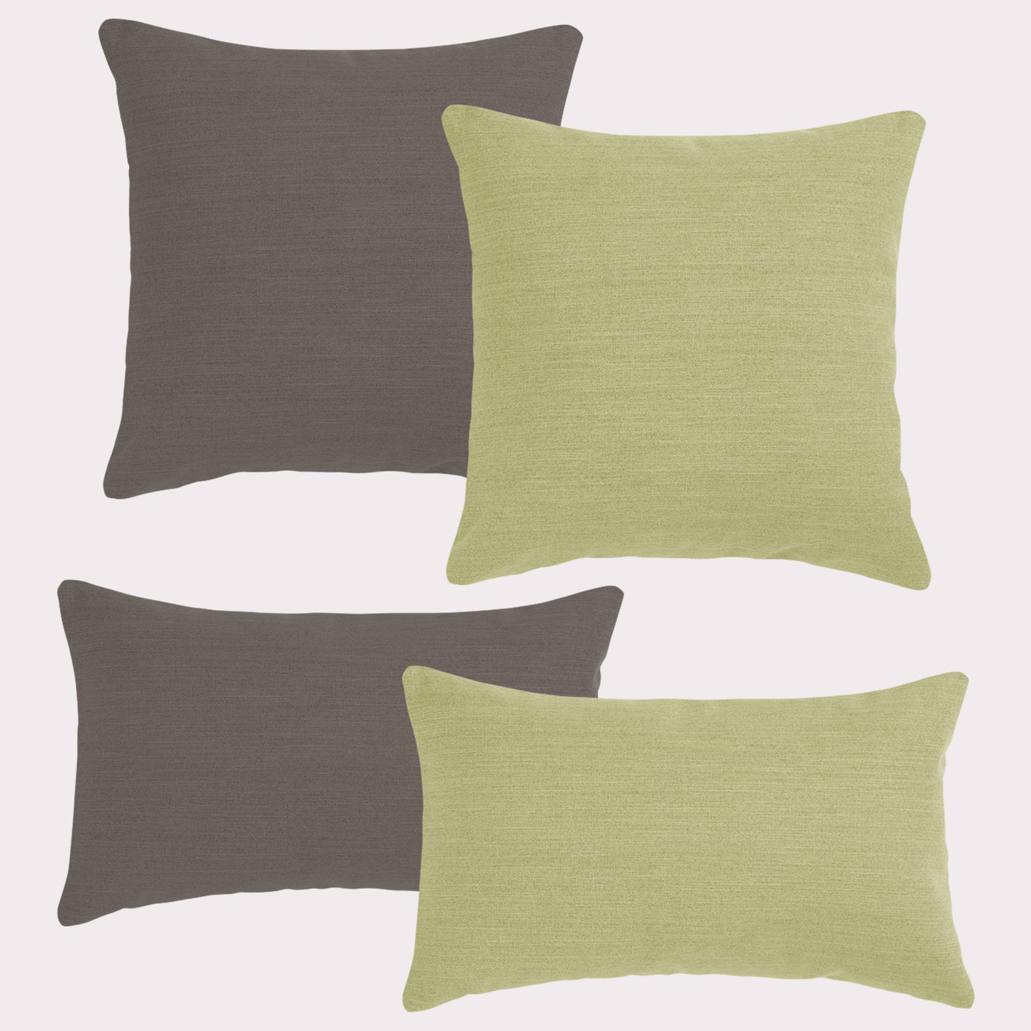 4er Set Sofakissen, 40 x 40 cm und 30 x 50 cm, Polsterstoff mit Pastelltönen inkl. Füllkissen (Braun/Gelb)