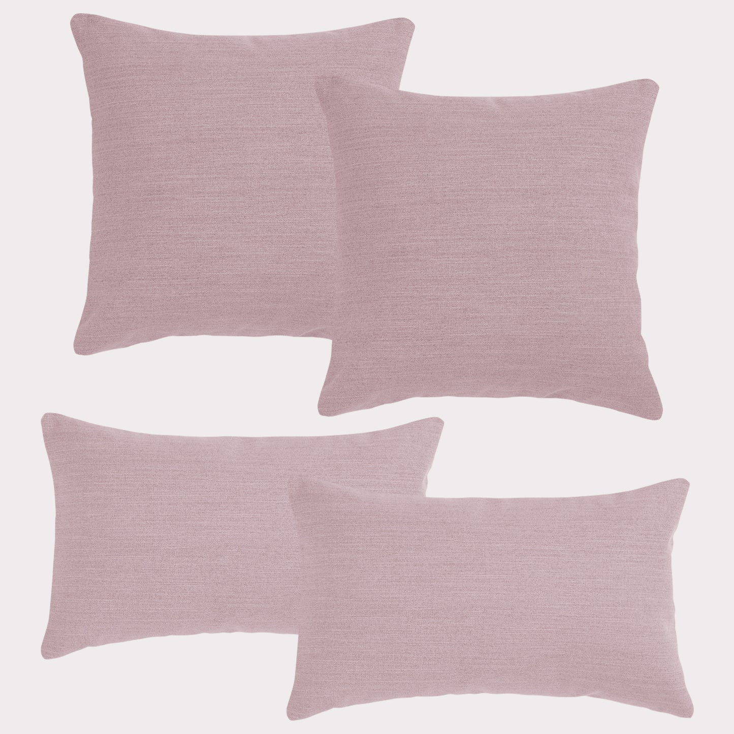 4er Set Sofakissen, 40 x 40 cm und 30 x 50 cm, Polsterstoff mit Pastelltönen inkl. Füllkissen (Rosè)