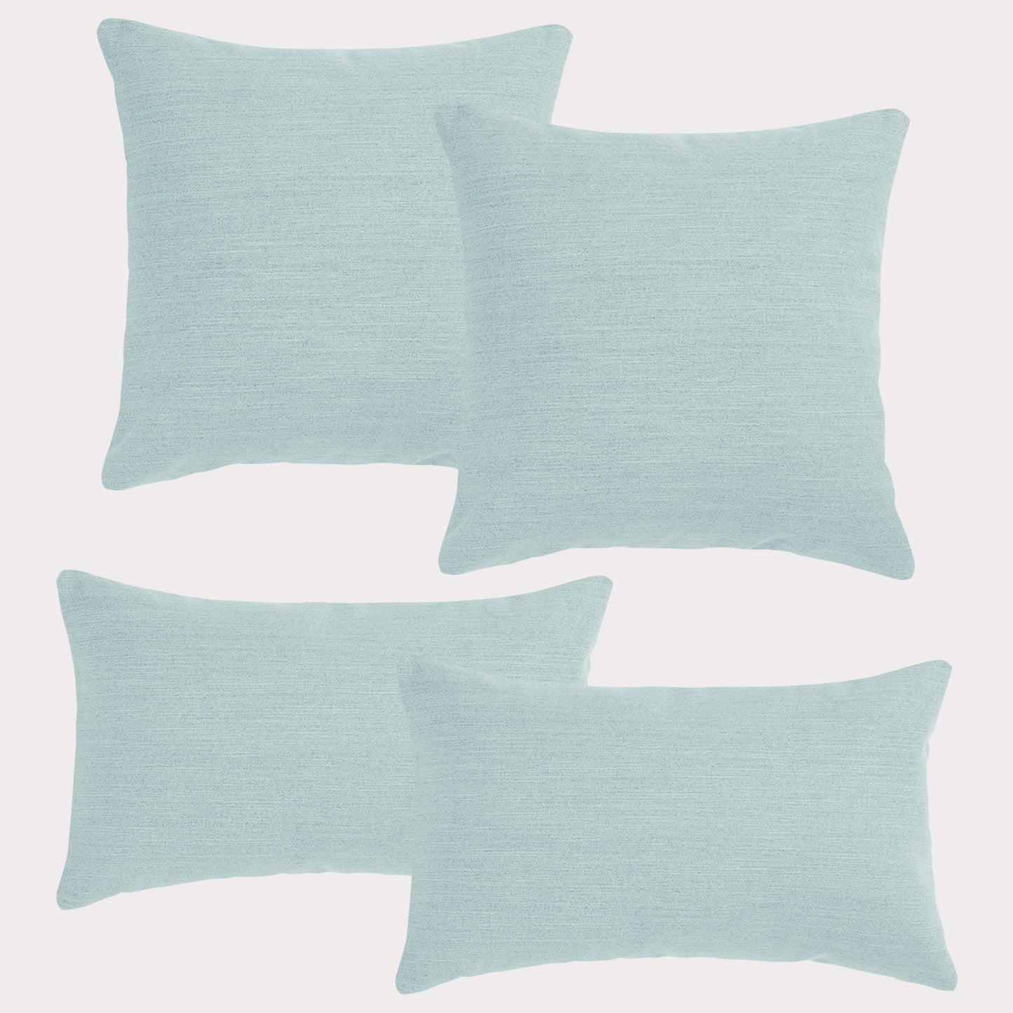 4er Set Sofakissen, 40 x 40 cm und 30 x 50 cm, Polsterstoff mit Pastelltönen inkl. Füllkissen (Türkis)