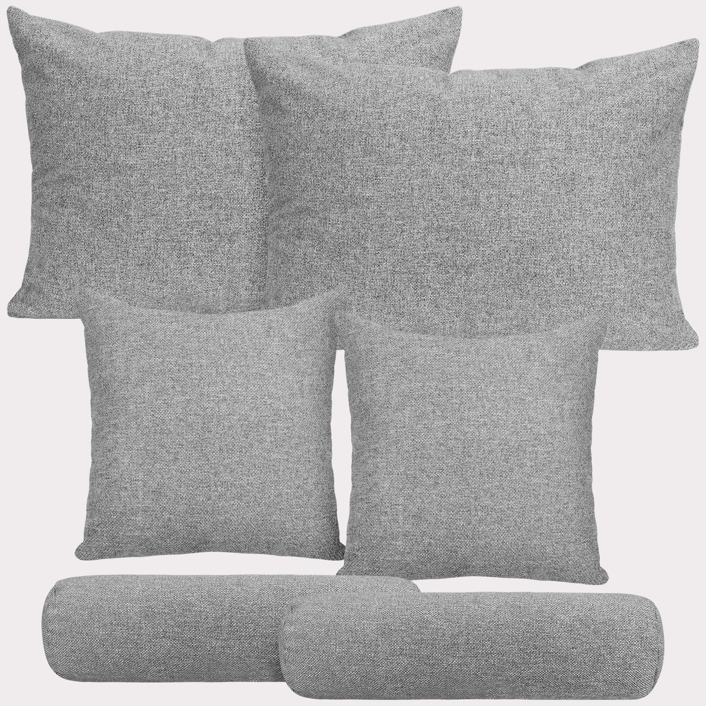 Großes 6-teiliges Boxspringbett Kissenset, Kissen und Nackenrollen inkl. Füllung