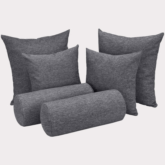 Kissen BREGO 6er Set - 2x 50x50 & 2x 40x40 & 2x Nackenrolle