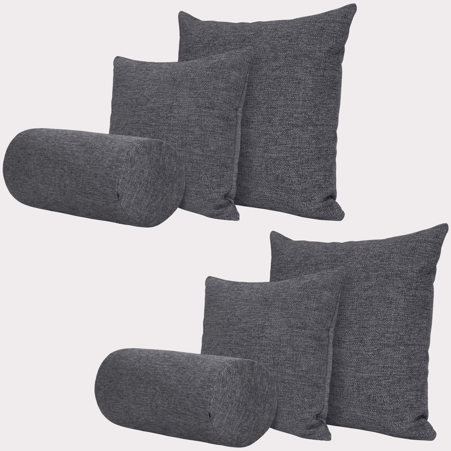 Kissen BREGO 6er Set - 2x 50x50 & 2x 40x40 & 2x Nackenrolle