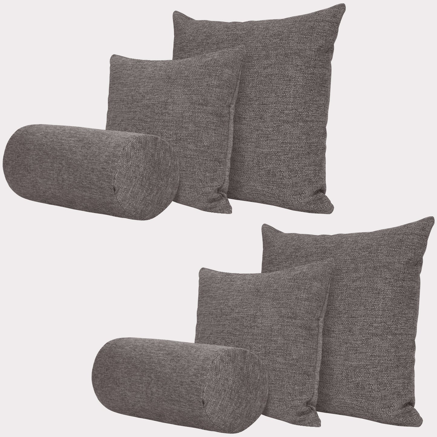 Kissen BREGO 6er Set - 2x 50x50 & 2x 40x40 & 2x Nackenrolle