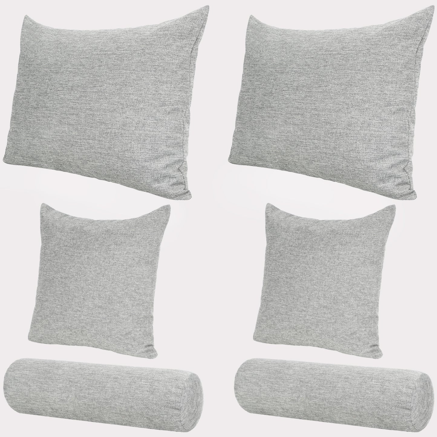 Kissen BREGO 6er Set - 2x 60x80 & 2x 50x50 & 2x Nackenrolle