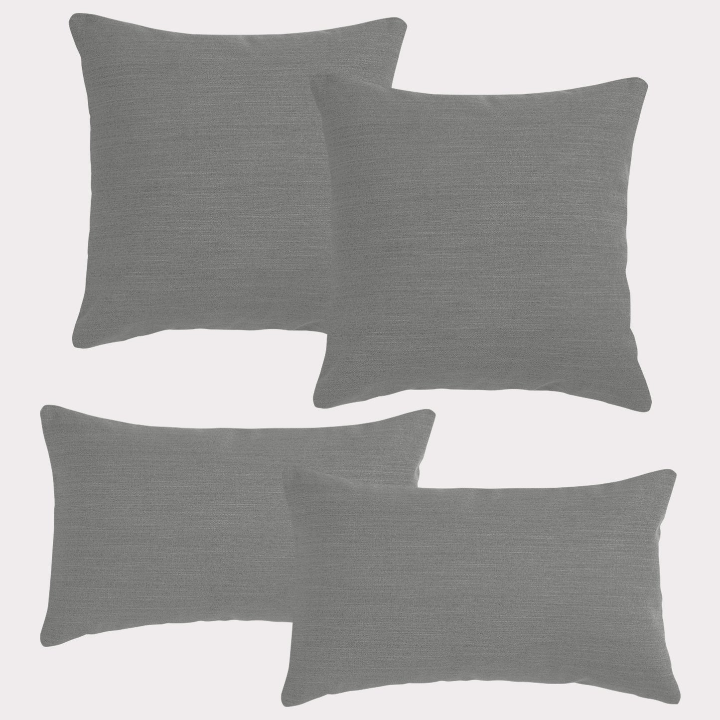 4er Set Sofakissen, 40 x 40 cm und 30 x 50 cm, Polsterstoff mit Pastelltönen inkl. Füllkissen (Grau)